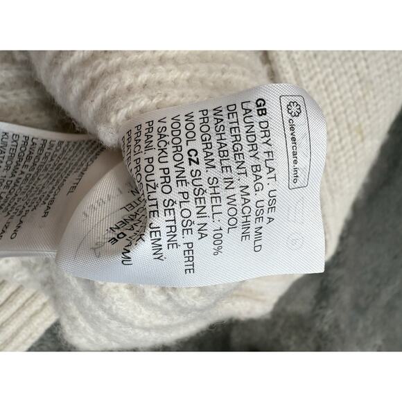 & Other Stories Cream Wool Knit Maxi Sweater Dress Long Sleeve Size L - Picture 12 of 12